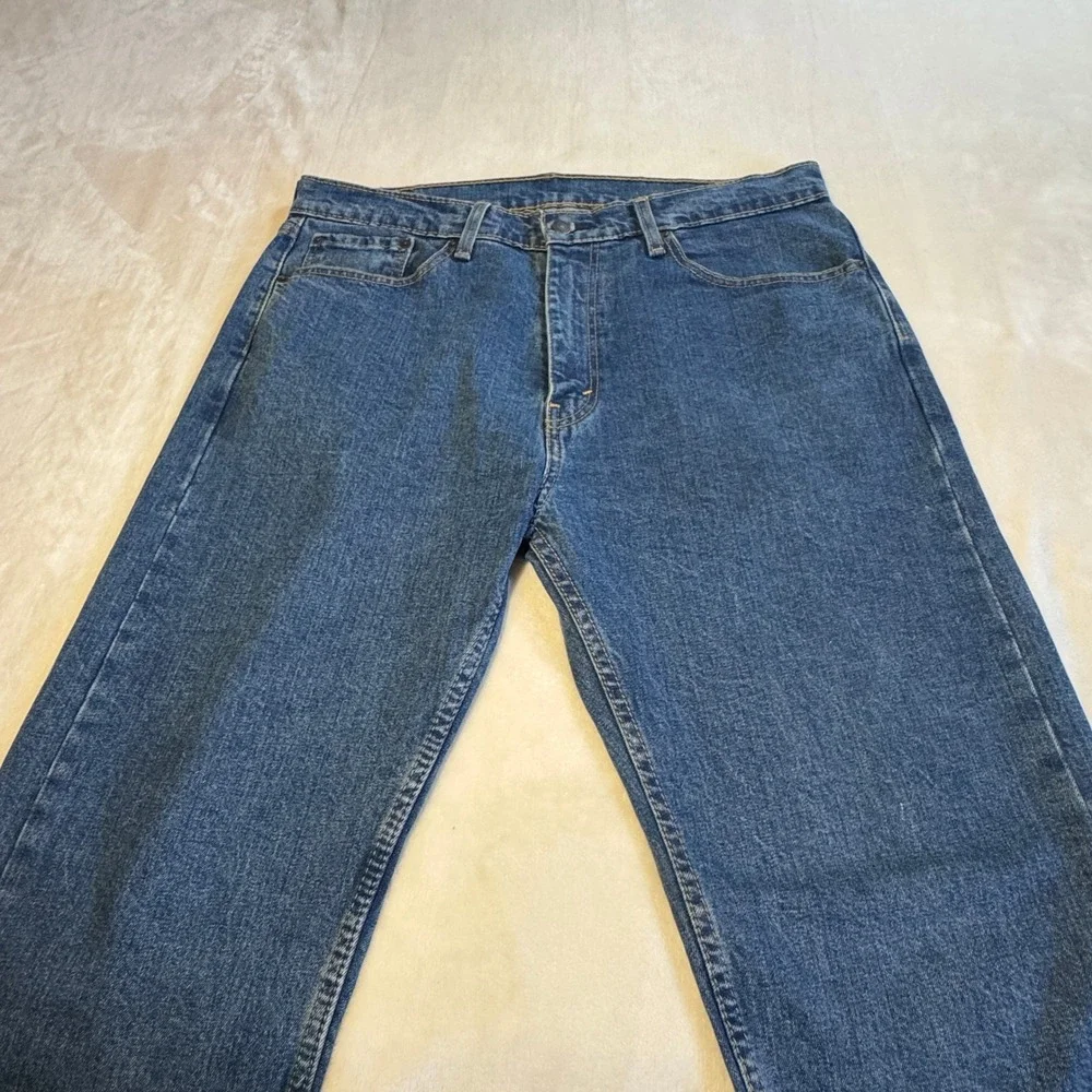 Levi's 505 Regular Fit Jeans Mens 36x32 Blue Straight Leg Medium Wash Denim